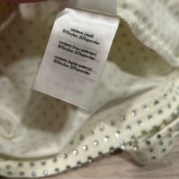 NWT WeWoreWhat Ivory Crystal Midi Skirt All-Over Rhinestone Nylon Stretch Size L - Picture 8 of 11